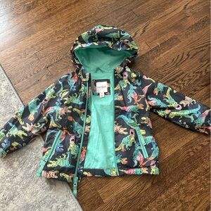 Cat & Jack Dinosaur Print Raincoat - Black and Green